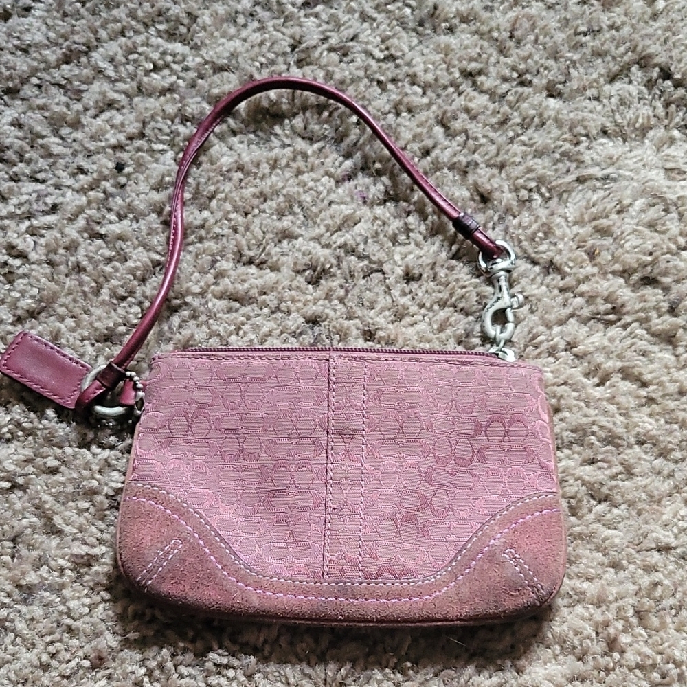 Coach Pink Wristlet Clutch